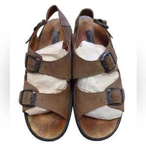 Romika  Brown Leather Adjustable Open Toe Sandals Size 39